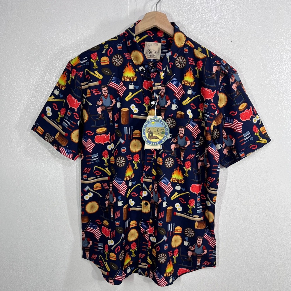 RSVLTS Parks and Recreation Ron Swanson Shirt of Greatness Men's XL KUNUFLEX NWT